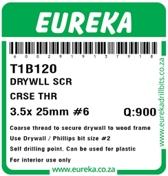 T1B120 - Drywall Screw -T1B120_Label_T